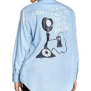 INDIGO BUTTON UP (HOUSE PHONE) DENIM SHIRT